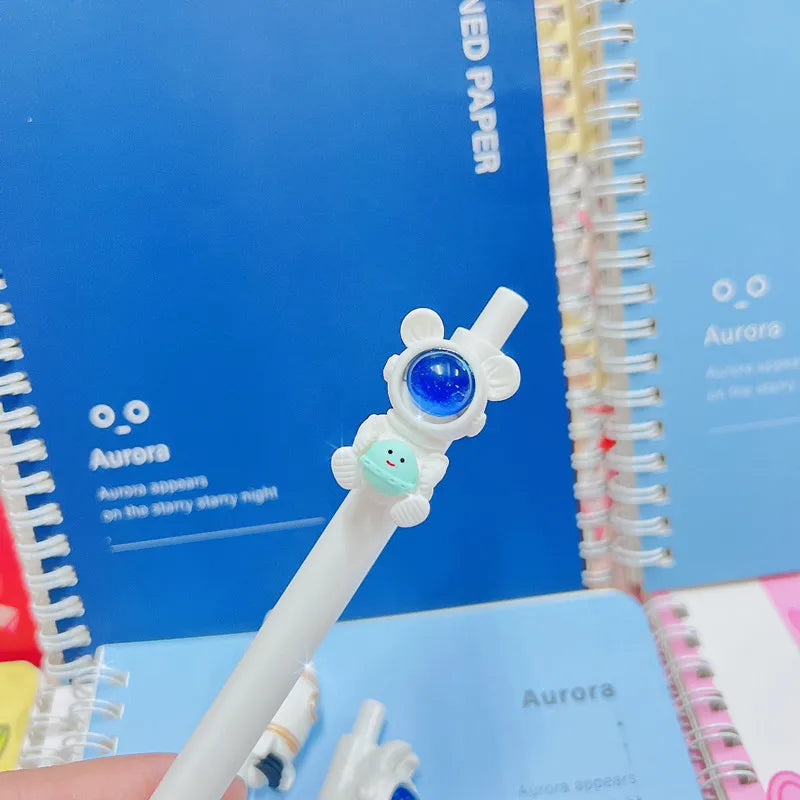 Cute Sweet Astronaut Press Gel Pen Cartoon Planet School Office Supplies Stationery Creative Press Pens