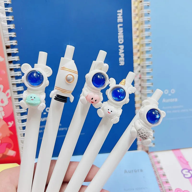 Cute Sweet Astronaut Press Gel Pen Cartoon Planet School Office Supplies Stationery Creative Press Pens