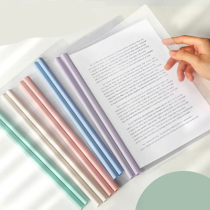 A4 Pull-out Rod Holder Transparent Document Color Pull-out Rod Holder Resume File Holder Rod Storage Book 5/10 Pieces /set