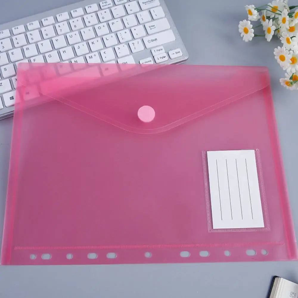 A4 Colorful Transparent File Folders Wallets Document Files With Holes For Ring Binder Folder Envelope Bags For School Office