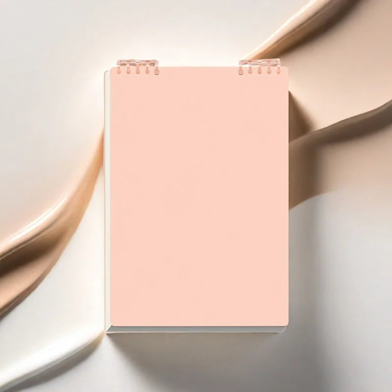21×14.2cm (8.27×5.59in) Pink Desktop Coil Notebook - Vertical Calendar-Style Standable Design, Lined Thick Paper Inner Pages