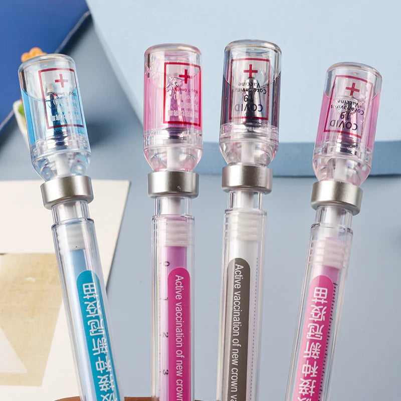 6Pcs Novelty Syringe Peculiar Shape Cute Stationery School Office Stationery Gel Pen