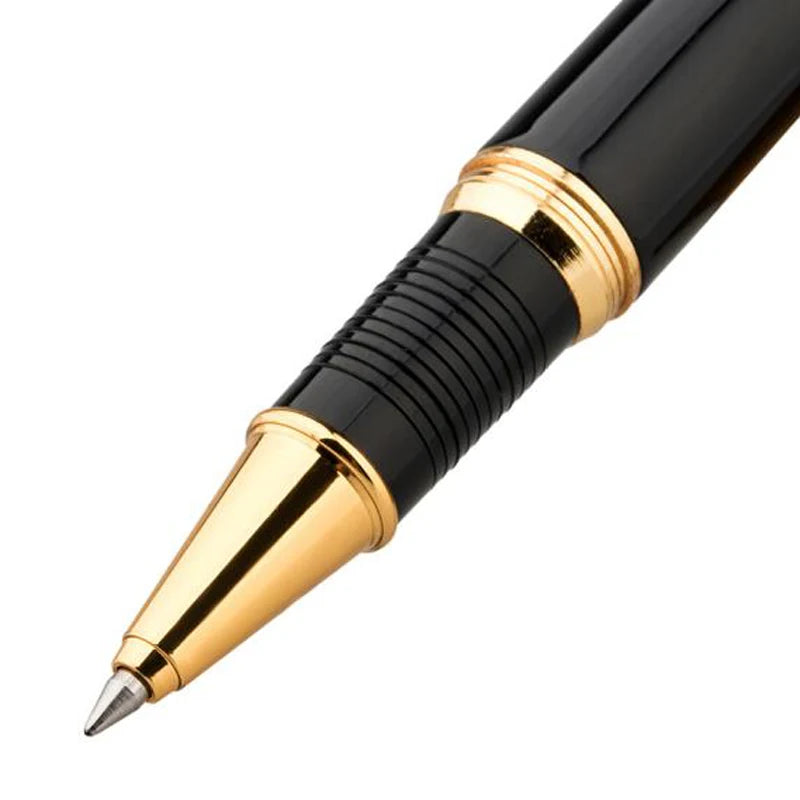 Hero 953 Black Vintage Metal Barrel Roller Ball Pen Gold Trim Refillable Professional Office Stationery Writing
