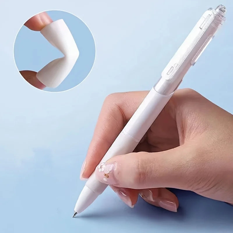 5pcs Retractable Gel Black Ink Rollerball Pens Office White Pen, Back To School, School Supplies, Kawaii Stationery,Writing Pens