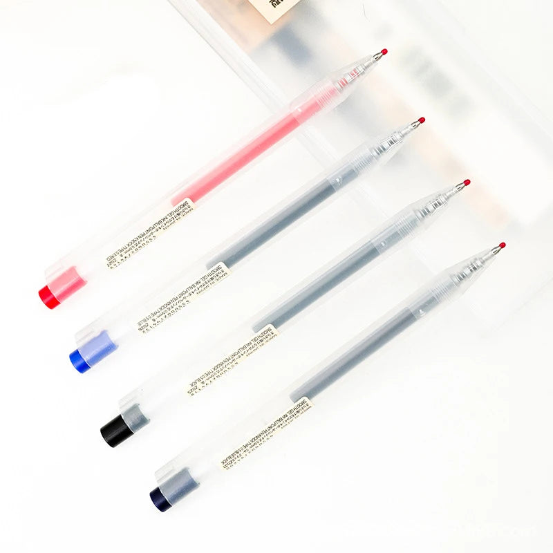 10pcs Press Gel Pen 0.5mm Blue/Black/Dark Blue/red Ink MUJIs Gel Pen set For School Office Student Writing Stationery