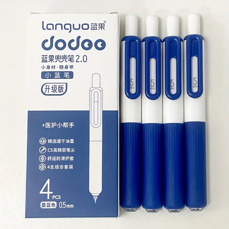 4pcs neutral pen, high aesthetics pocket pen, black pen, red pen, press pen, quick drying pen, short pocket pen