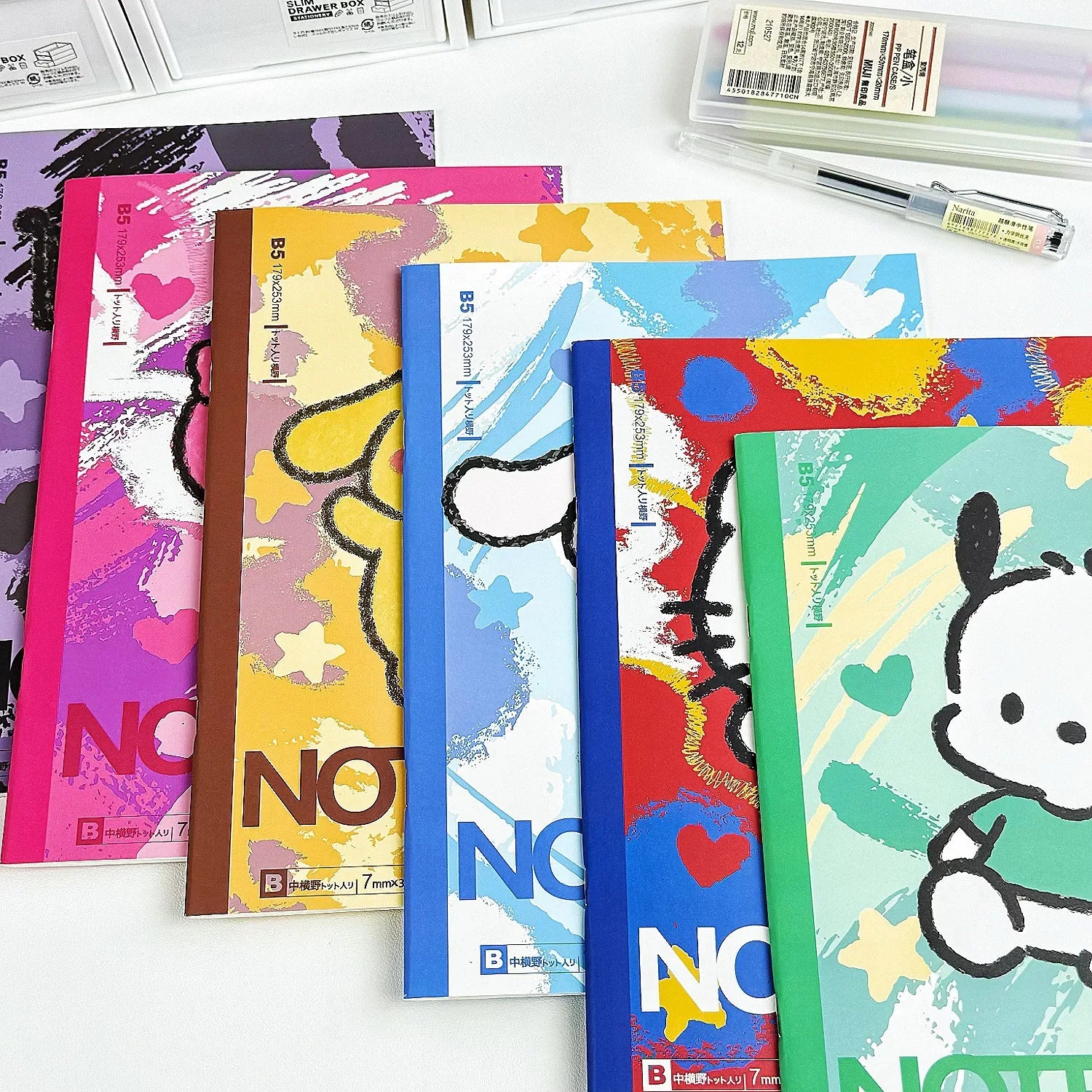 Watercolor Sanrio Notebook Children's Birthday  Gift Cartoon Anime Learning Book Drawing Booklet B5 Horizontal Notebook Class