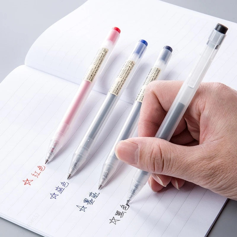 10pcs Press Gel Pen 0.5mm Blue/Black/Dark Blue/red Ink MUJIs Gel Pen set For School Office Student Writing Stationery