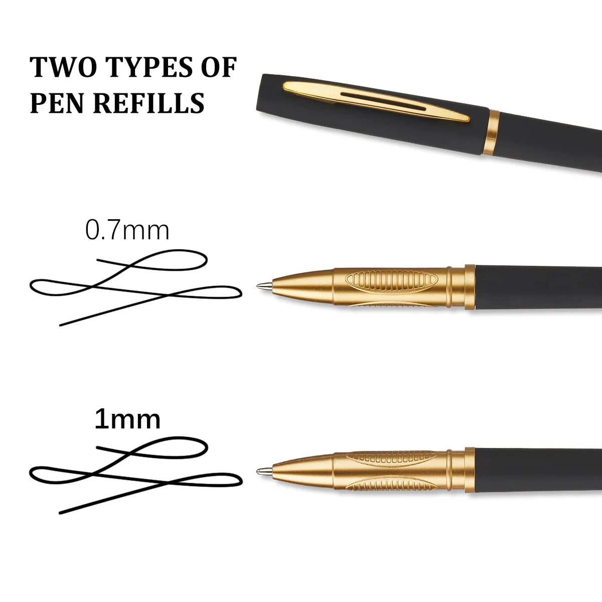 5pcs Large Capacity Gold Metal Pen Clips, 0.5mm/0.7mm/1.0mm, Multiple Specifications, Ink Signature Pens, Office Gel Pens