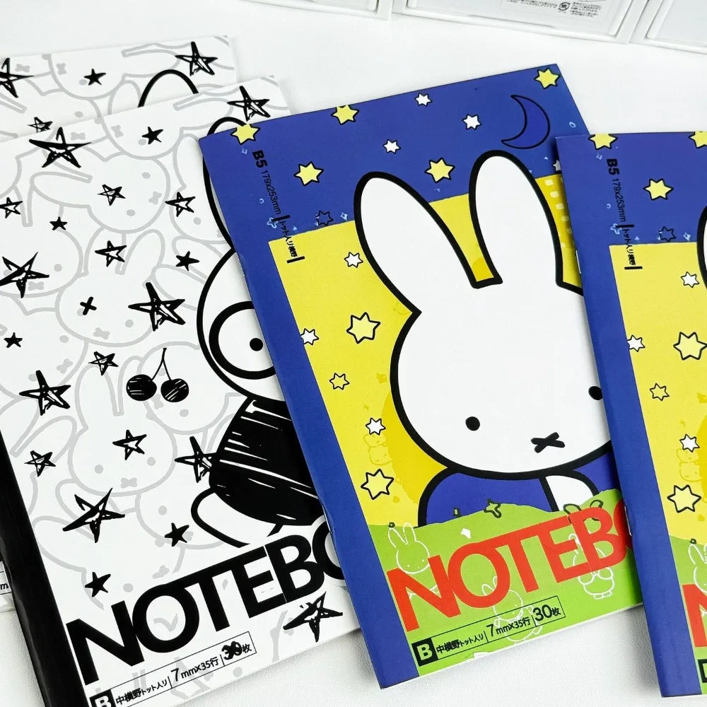 Kawaii Miffy Cute Ins style Graffiti Notebook B5 Cartoon Handbook Office Student Message Notebook Gift Toy for Girl