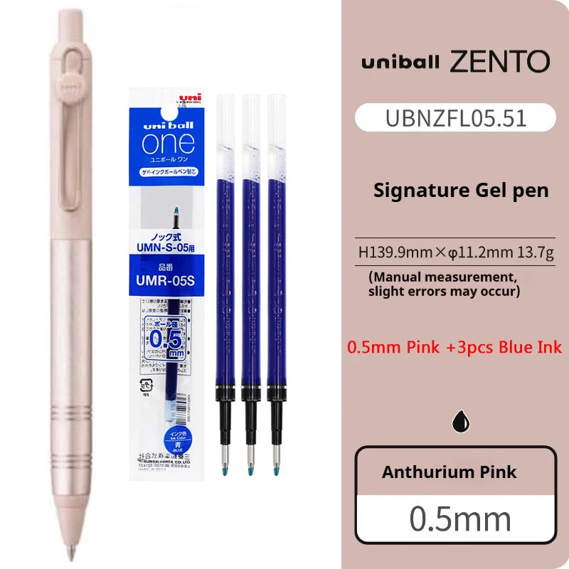 Mitsubishi Uni Ultimate Signature Pen,ZENTO Retractable Metal Gel Pen with Ultra-Smooth Ink Luxurious Feel Useful Writing Tools