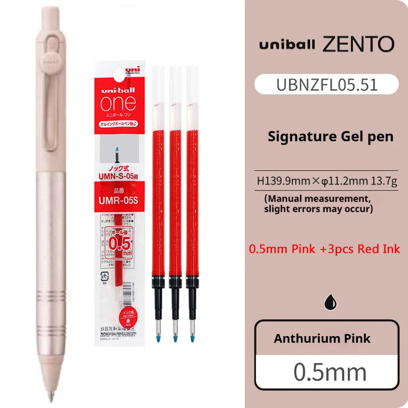 Mitsubishi Uni Ultimate Signature Pen,ZENTO Retractable Metal Gel Pen with Ultra-Smooth Ink Luxurious Feel Useful Writing Tools