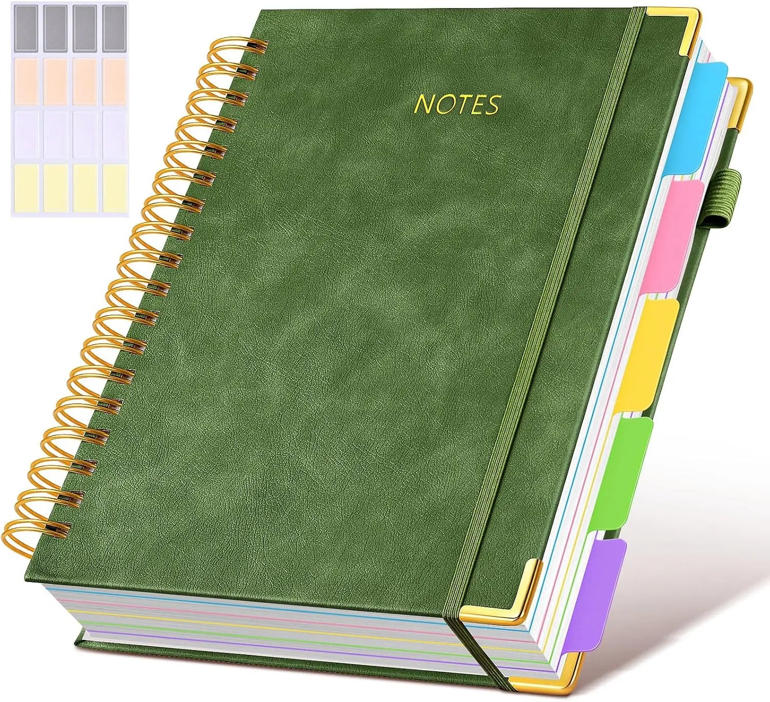 Leather Hardcover Spiral Notebook with Removable Dividers, 300 Pages B5 Size for Work and School Note-Taking